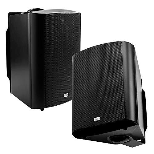 OSD Audio 8" Outdoor Patio Speaker Pair, Weatherproof IP54 Rated Aluminum Grilles, Black AP840