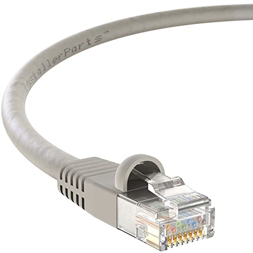 InstallerParts Ethernet Cable CAT5E Cable UTP Booted 200 FT - Gray - Professional Series - 1Gigabit/Sec Network/Internet Cable, 350MHZ