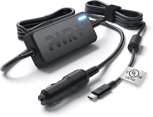 USB-C CAR Charger for Lenovo ThinkPad E16 G2 Yoga 7i 9i AI IdeaPad 5X Flex, Dell Latitude 3550 5440 5550 7440 7450, ASUS ROG Ally Flow, MacBook Pro Air iPad - UL Safety, Long Power Cord, Fast Charge