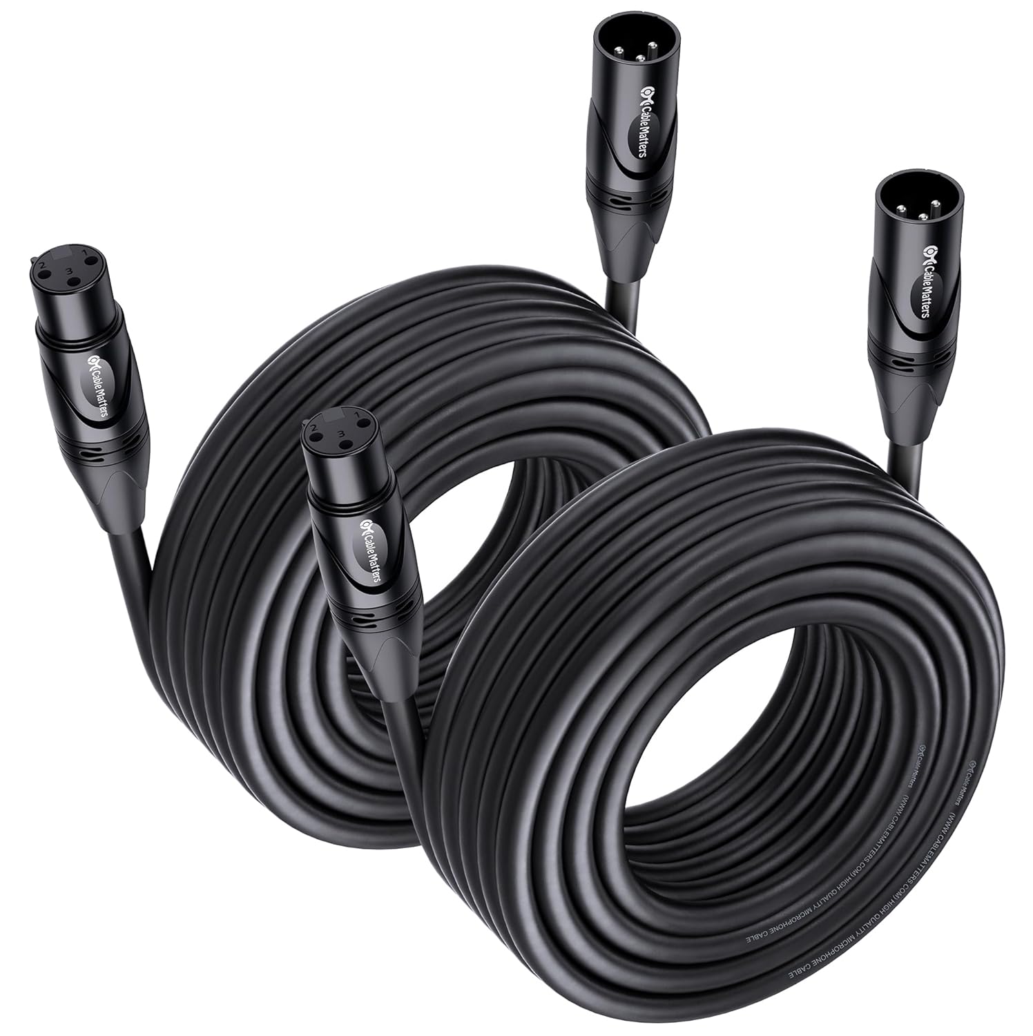 Cable Matters 2-Pack Premium XLR to XLR Cables - 35ft