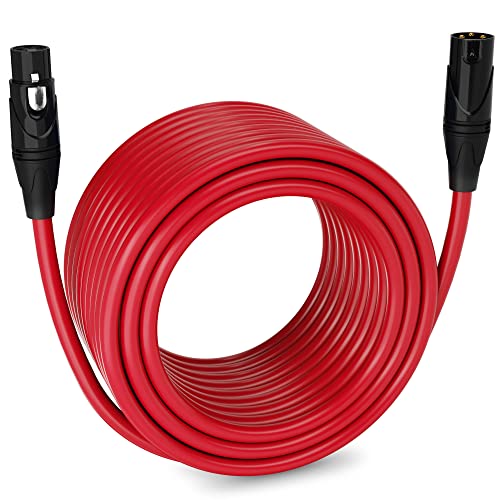LyxPro 100 Feet XLR Microphone Cable - Red