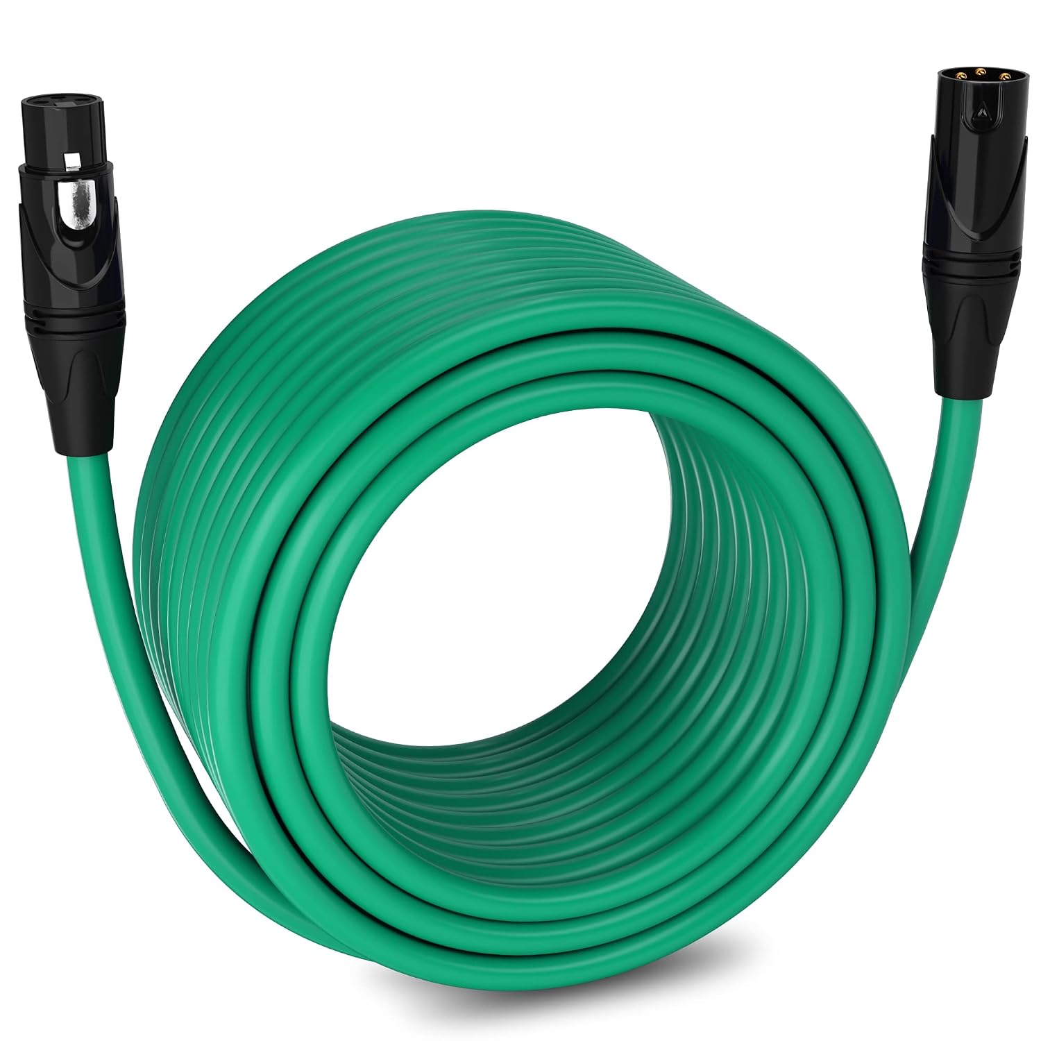 LyxPro 100 Feet XLR Microphone Cable Balanced Male to Female 3 Pin Mic Cord for Powered Speakers Audio Interface Professional Pro Audio Performance and Recording Devices - Green