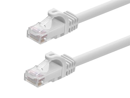 Monoprice Cat6 100ft White Patch Cable UTP 24AWG 550MHz Pure Bare Copper Snagless RJ45 Flexboot Series Ethernet Cable- Pack of 1