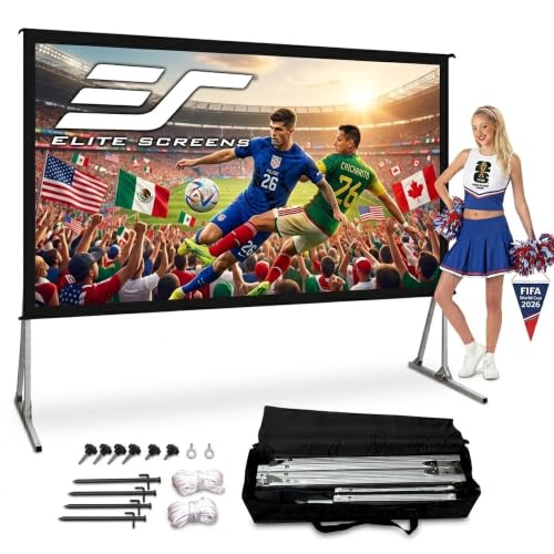 Elite Screens 120-INCH Projector Screen|Outdoor Indoor Movie Screens|16:9 Freestanding Portable Foldable ProjectionStand|Home Theater, OMS120H2