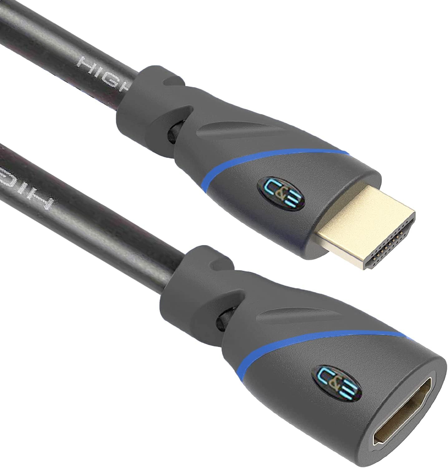 30ft (9.1 M) High Speed HDMI Cable Male to Female with Ethernet Black (30 Feet/9.1 Meters) Supports 4K 30Hz, 3D, 1080p and Audio Return CNE571232 (4 Pack)