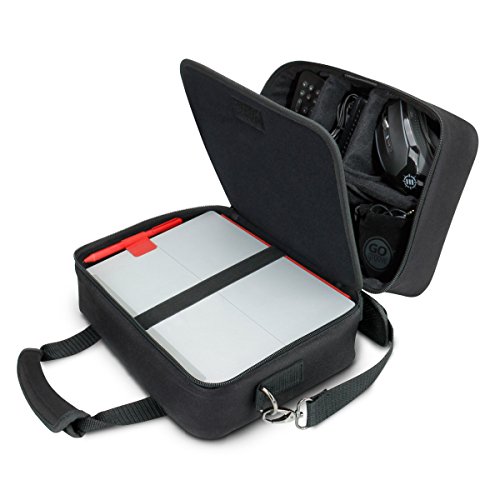 USA Gear Electronics Travel Organizer Tech Bag Case Custom Accessory Storage Compartments, Shoulder Strap & Padded Interior  Compatible with Tablets, Portable Projectors & More Electronics
