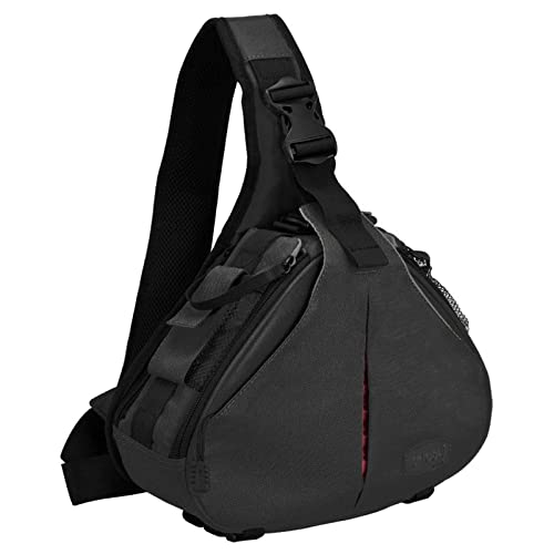 CADeN Camera Bag Sling Backpack Camera Case Waterproof with Rain Cover Tripod Holder, Compatible for DSLR/SLR Mirrorless Cameras (Canon Nikon Sony Pentax) and Accessories Black