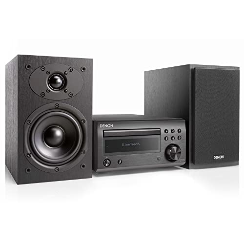 Denon D-M41 Home Theater Mini Amplifier and Bookshelf Speaker Pair - Compact HiFi Stereo System with CD, FM/AM Tuner and Wireless Bluetooth Music