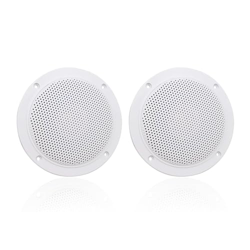 Herdio 4 Inches Waterproof Marine Ceiling Speakers (White)