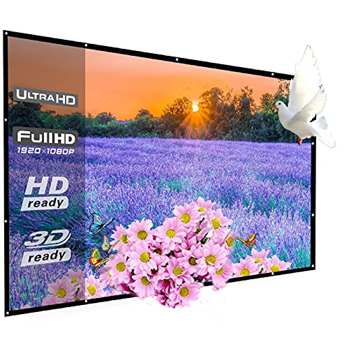 250 Inch Portable Projector Screen Outdoor, WRLSUN 16:9 Folded Large Canvas Movie Projection Screen for Home Theater/School/Office/Party/Sports Events