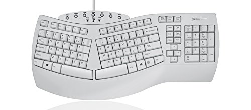 Perixx PERIBOARD-512W Periboard-512 Ergonomic Split Keyboard - Natural Ergonomic Design - White - Bulky Size 19.09"X9.29"X1.73", US English Layout