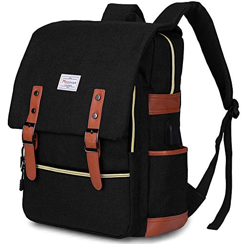 Modoker Vintage Laptop Backpack (Black)
