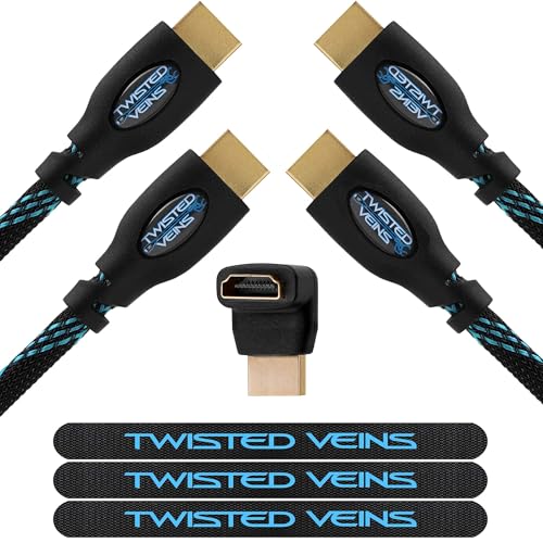HDMI Cable 30 ft, 2-Pack, Premium HDMI Braided Cord Type High Speed with Ethernet, Supports HDMI 2.0b 4K 60hz HDR and ARC