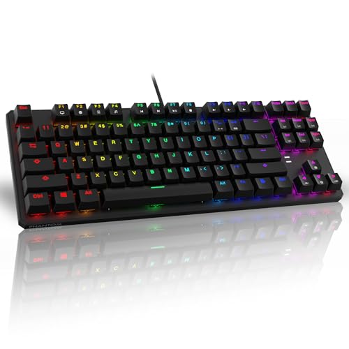 TECWARE Phantom 87 Key Mechanical Keyboard, RGB led, Outemu RED Switch