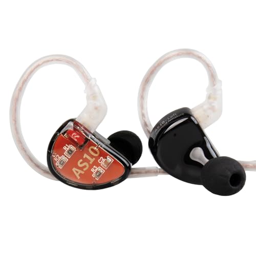 KZ AS10 IEM Headphone, 5 Balanced Armature Driver KZ Earbuds Wired Earphone, Stereo HiFi in Ear Monitor Headphone Musician Headset Earphone with Detachable 2 Pin Cable(No Microphone, Black)
