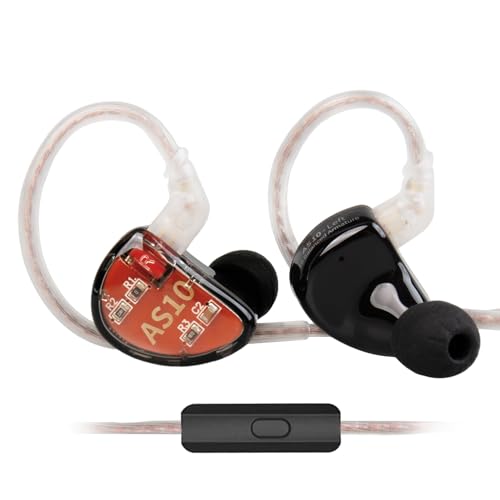 KZ AS10 Pure 5 Balanced Armature 5BA Earphone, Musician in Ear Monitor Headphone High Fidelity HiFi Headset (with Microphone, Black)...