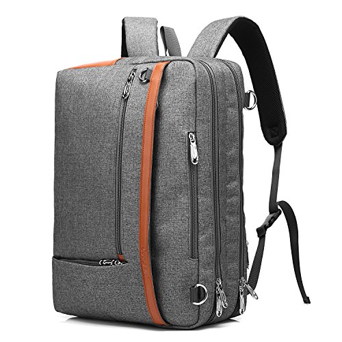 CoolBELL Convertible Backpack Shoulder bag Messenger Bag Laptop Case Business Briefcase Leisure Handbag Multi-functional Travel Rucksack Fits 15.6 Inch Laptop For Men/Women (Grey)
