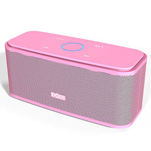 DOSS SoundBox Touch Wireless Bluetooth Speaker with 12W HD Sound and Bass, IPX5 Water-Resistant, 20H Playtime, Handsfree, Portable for Office, Home, Outdoor, Travel-Pink