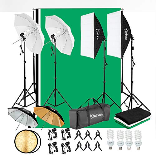 Kshioe 800W 5500K Umbrellas Softbox Kit