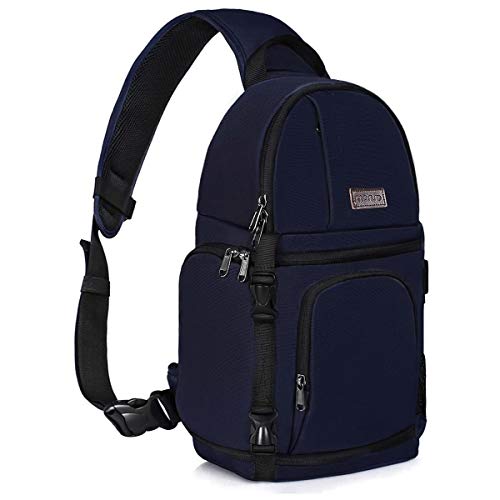 MOSISO Camera Sling Bag, DSLR/SLR/Mirrorless Camera Backpack Case Shockproof Photography Backpack with Tripod Holder & Removable Modular Inserts Compatible with Canon/Nikon/Sony/Fuji