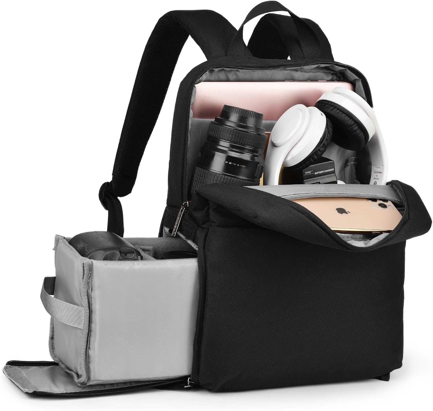CADeN Camera Backpack Bag with 14" Laptop Compartment Waterproof, DSLR/SLR Mirrorless Camera Case for Travel Daily Photography, Compatible for Canon Sony Nikon Camera and Lens with Tripod Straps