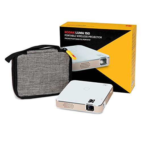 KODAK Luma 150 Pocket Projector | Portable Movie Projector w/Built-in Speaker for Home & Office Produces Images Up to 150 - Includes Soft Case