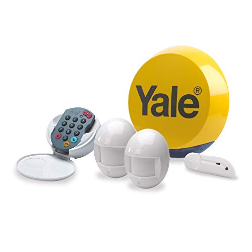 Yale YES-ALARMKIT Essentials Alarm Kit, Battery Powered, 5 Piece Kit, Self Monitored, No Contract, Wireless, PIR Movement Sensors, Door/Window Sensor External Siren, Keypad No Monitoring Fee