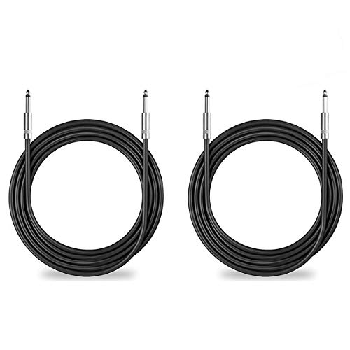 2Pack 25 ft Speaker Cables, True 12AWG Patch Cords, 1/4 Inch Male DJ/PA Audio Speaker Cable 12 Gauge Wire