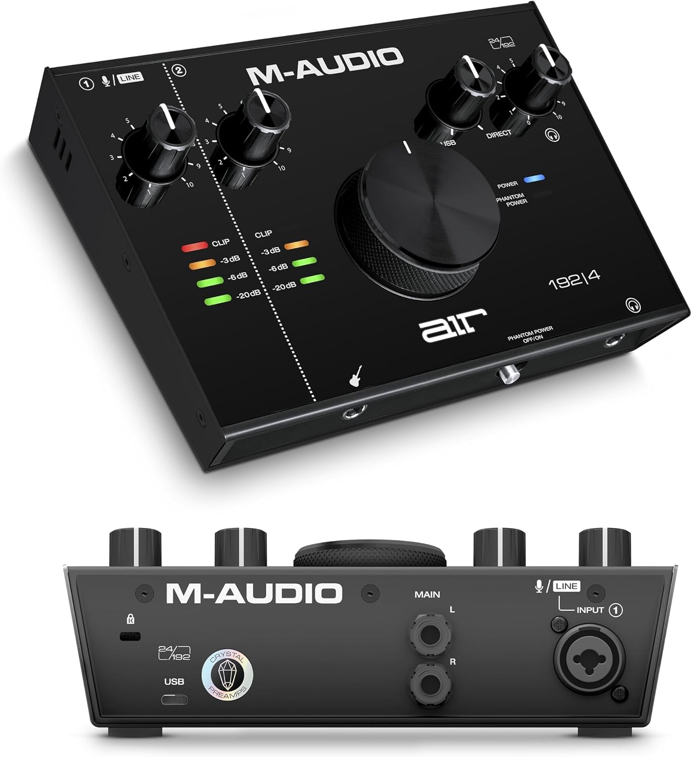 M-AUDIO, 2 AIR 192x4 Audio Interface with USB C for Recording, Podcasting, Streaming with Studio Quality Sound, 1 XLR in and Music Production Software, (AIR192x4)