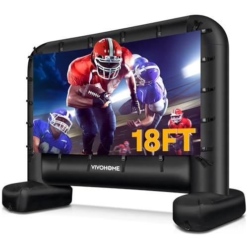 VIVOHOME 18 FT Inflatable Projector Screen for Outside, Blow Up Movie Screen Outdoor Use, Mega Large TV Screen with Carry Bag for Backyard, Tube Leg Support