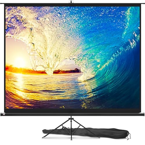 PropVue Projector Screen with Stand 120 inch - Indoor and Outdoor Projection Screen for Movie or Office Presentation - 4:3 HD Premium Wrinkle-Free Tripod Screen