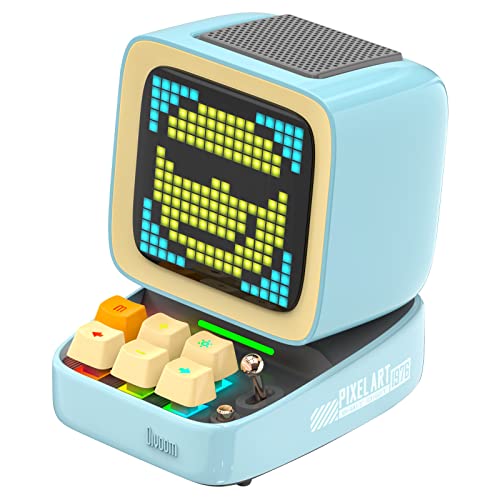 Divoom Ditoo Pro Retro Pixel Bluetooth Speaker, 1616 App-Controlled Display, Mini Games, Smart Alarm, White Noise, Gift-Ready Desk Speaker for Music, Pixel Art & Room Decor (Blue)