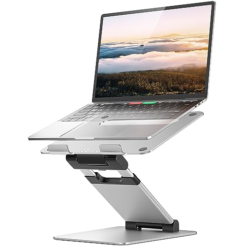 Nulaxy Laptop Stand, Ergonomic Sit to Stand Laptop Holder Convertor, Adjustable Height from 2.1" to 13.8", Supports up to 22lbs, Compatible with MacBook, All Laptops Tablets 11-17" - Silver