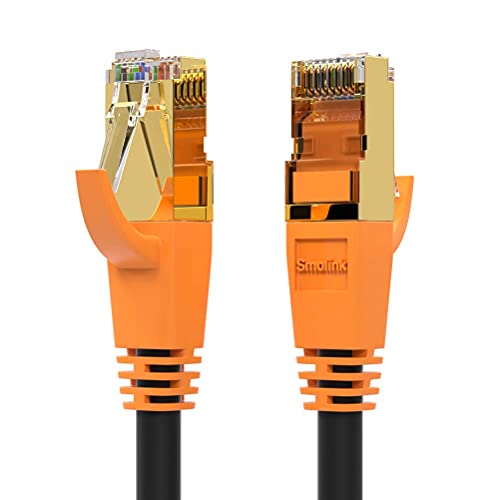 Cat8 Ethernet Cable 100ft, Indoor & Outdoor LAN Cable 26AWG Heavy Duty Waterproof Networking Patch Cable Shielded Durable Gold Plated RJ45 Connector for Router Modem Gaming PC TV PS4 Mac Laptop Xbox