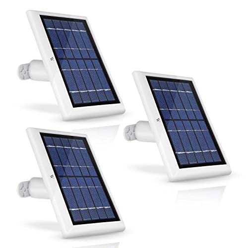 Wasserstein Solar Panel with Outdoor Magnetic Charging Cable (13.1ft) - Compatible with Arlo Ultra/Ultra 2/Pro3/Pro4 & Arlo Floodlight ONLY(3-Pack, White)-(Camera NOT Included)