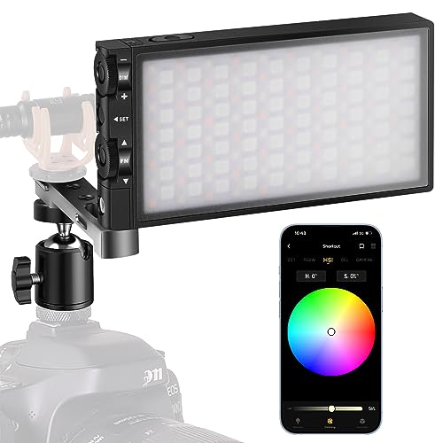 Pixel G1s RGB Video Light with APP Control, Built-in 12W Rechargeable Battery LED Camera Light, 10 Common Lighting Effects, CRI97 2500-8500K RGB Video Light with Aluminum Alloy Body