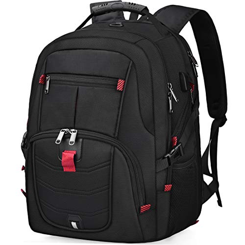 NUBILY Laptop Backpack 18.4 Inch Waterproof Extra Large TSA Travel Backpack Anti Theft College Business Mens Backpacks with USB Charging Port 17.3 Gaming Computer Backpack for Women Men Black