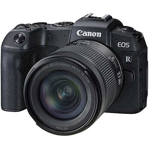 Canon EOS RP Full-Frame Mirrorless Interchangeable Lens Camera + RF24-105mm Lens F4-7.1 IS STM Lens Kit- Compact and Lightweight for Traveling and Vlogging, Black (3380C132)