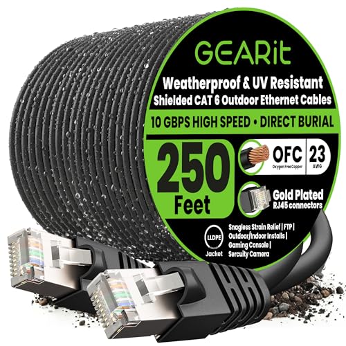 GEARit Cat6 Outdoor Ethernet Cable (250ft)
