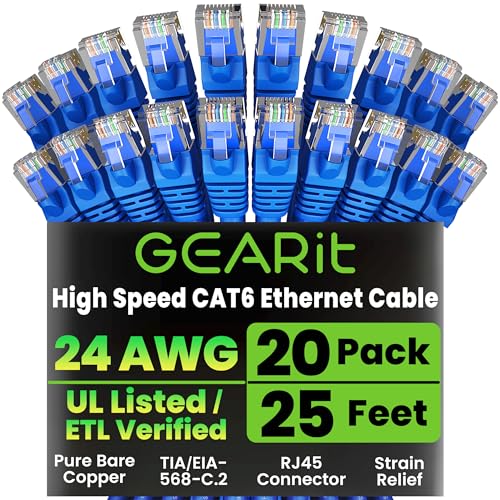 GEARit Cat 6 - 20-Pack 25 ft (Blue)