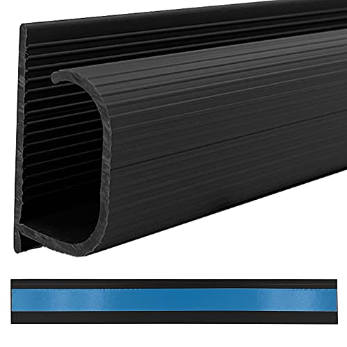 Electriduct Small J Channel Cable Raceway Self Adhesive Desk Cord Organizer and Wire Manager for Computer, Gaming and Entertainment Centers - Black - 48" (4 Feet) - 2 Pack