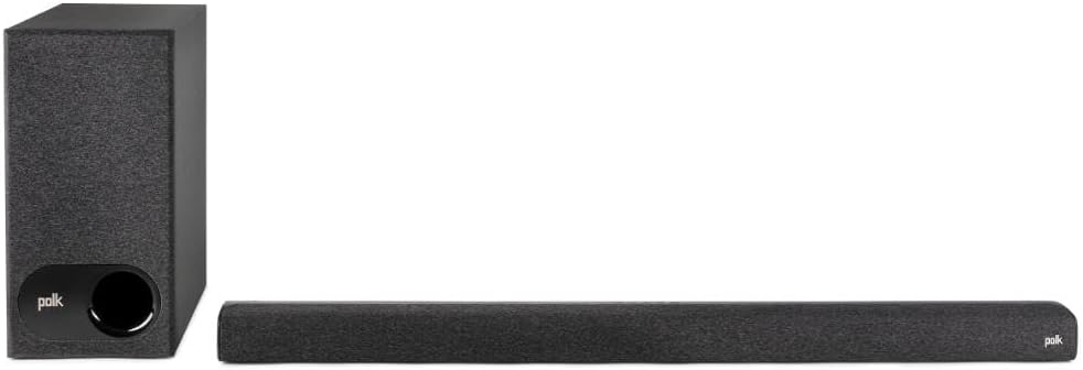 Polk Audio Signa S3 Sound Bar for TV & Wireless Subwoofer with Built-in Chromecast & Google Assistant, Low-Profile Design, Works with 8K, 4K & HD TVs, Bluetooth and Wireless Streaming
