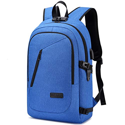 Durable Laptop Backpack Water Resistant Anti-Theft Bag with USB Charging Port and Lock, Slim Computer Business Backpacks for Women Men Fit 15.6 Inch Laptops