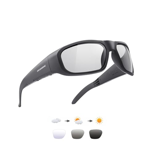 OhO Smart Glasses,Polarized Sunglasses with Bluetooth Speaker,Athletic/Outdoor UV Protection and Voice Control,Unisex(Transitional Lens)