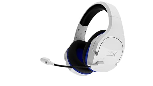 HyperX HHSS1C-KB-WT/G Cloud Stinger Core  Wireless Gaming Headset, for PS4, PS5, PC, Lightweight, Durable Steel Sliders, Noise-Cancelling Microphone - White