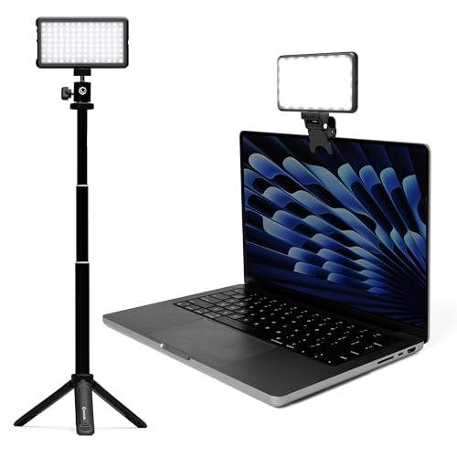 Lume Cube Broadcast Lighting Kit Live Stream Webcam Light for Computer & Laptop Enhance Video Calls Streaming & Vlogging Include Adjustable Tripod & Clip Mount Adjust Brightness & Color Temperature