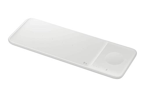 Samsung Electronics Wireless Charger Trio, Qi Compatible - Charge up to 3 Devices at Once - for Galaxy Phones, Buds, Watches, and Apple iPhone Devices, White (US Version)