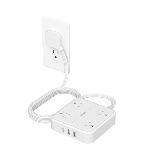 TESSAN 10FT Flat Plug Strip