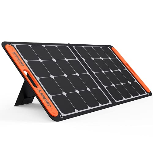 Jackery SolarSaga 100W Portable Solar Panel for Explorer 240/300/500/1000/1500 Power Station, Foldable US Solar Cell Solar Charger with USB Outputs for Phones(Renewed)