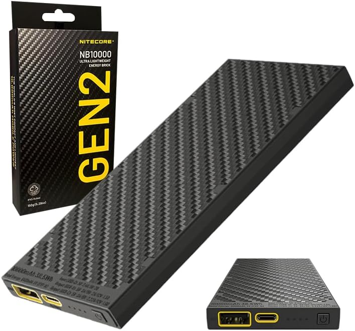 Nitecore NB10000 GEN II Quick Charge Dual-Output Type-C USB Power Bank with Eco-Sensa Type-C USB Charging Cable